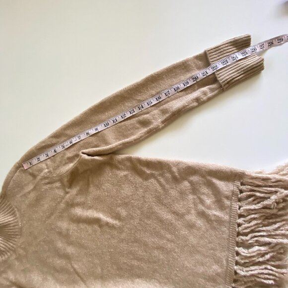 Lee Cozy Fringed Hem Fawn Sweater Sz M - Picture 9 of 11
